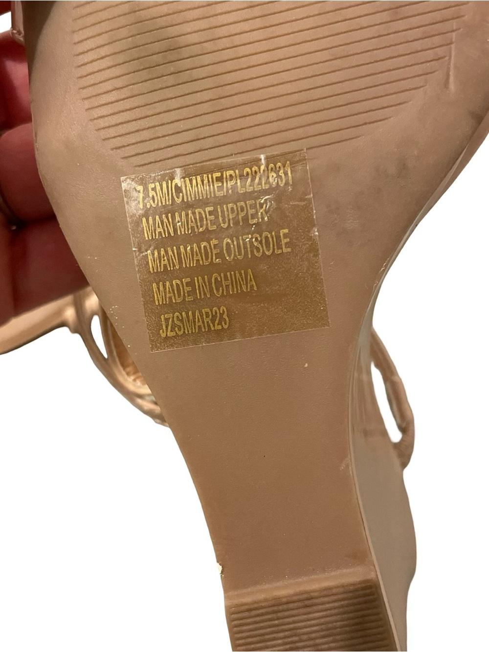 Sincerely Jules Cimmie Nude Patent Strappy Sandal Wedge Heels Size 7.5 - Picture 7 of 7